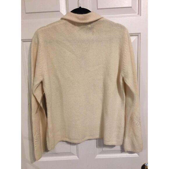 NWT Vtg Jones New York Lambs Wool Blend L Embroidered Cozy Fall Holiday Cardi - Picture 8 of 9